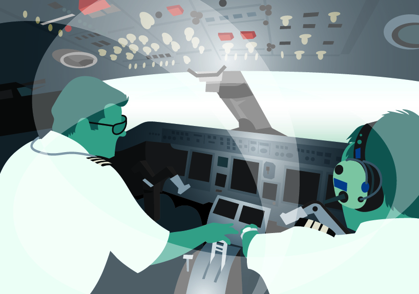 private jet pilot vector illustration